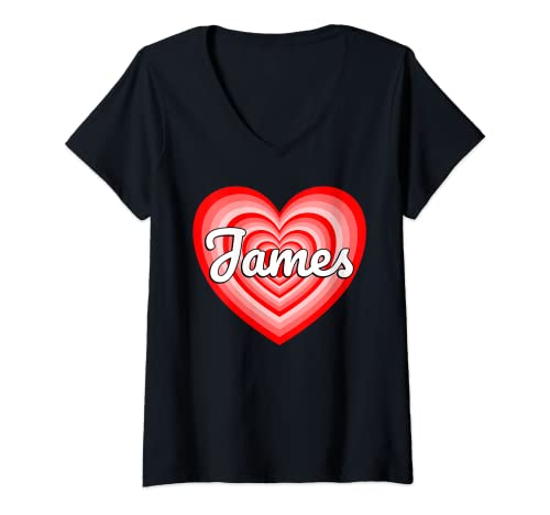Damen Ich liebe James herz James name T-Shirt mit V-Ausschnitt Damen Ich liebe James herz James name T-Shirt mit V-Ausschnitt von I Love James