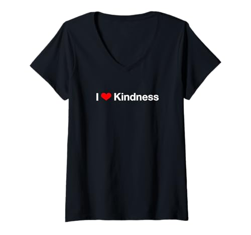 Damen Ich Liebe Güte T-Shirt mit V-Ausschnitt von I Love Kindness