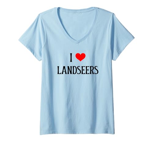 Damen I Love Landseers I Heart Landseers Hundeliebhaber Haustier Welpen Hund T-Shirt mit V-Ausschnitt Damen I Love Landseers I Heart Landseers Hundeliebhaber Haustier Welpen Hund T-Shirt mit V-Ausschnitt von I Love Landseers Dog Mom Dog Dad Canine Pet Dog