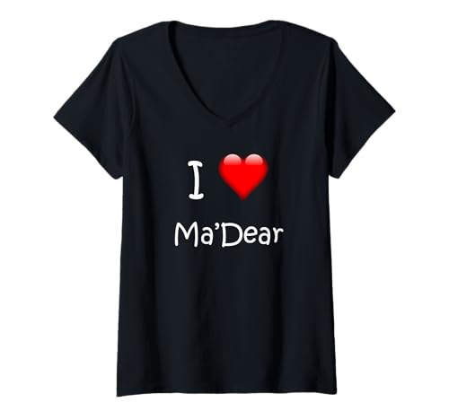 Damen Ich liebe Ma'Dear Grandma aus dem Süden, Großmutter Grandmama T-Shirt mit V-Ausschnitt Damen Ich liebe Ma'Dear Grandma aus dem Süden, Großmutter Grandmama T-Shirt mit V-Ausschnitt von I Love Ma'Dear