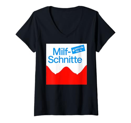Damen MILFSCHNITTE NEU! X Milf Schnitte Only Love Date Milfs Fans T-Shirt mit V-Ausschnitt von I Love Milfs MILF funny Sauf und Malle Bekleidung