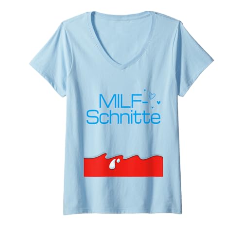 Damen MILFSCHNITTE X Milf Schnitte Only Love Date Milfs Fans T-Shirt mit V-Ausschnitt von MILFSCHNITTE - MILF Lover. Sauf & Malle Mallorca