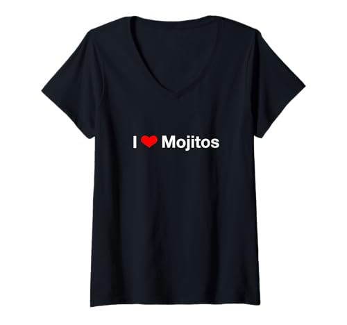 Damen Ich Liebe Mojitos T-Shirt mit V-Ausschnitt von I Love Mojitos