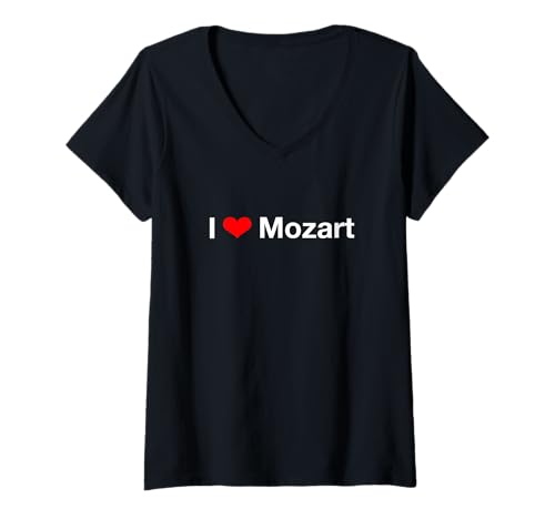 Damen Ich Liebe Mozart T-Shirt mit V-Ausschnitt Damen Ich Liebe Mozart T-Shirt mit V-Ausschnitt von I Love Mozart