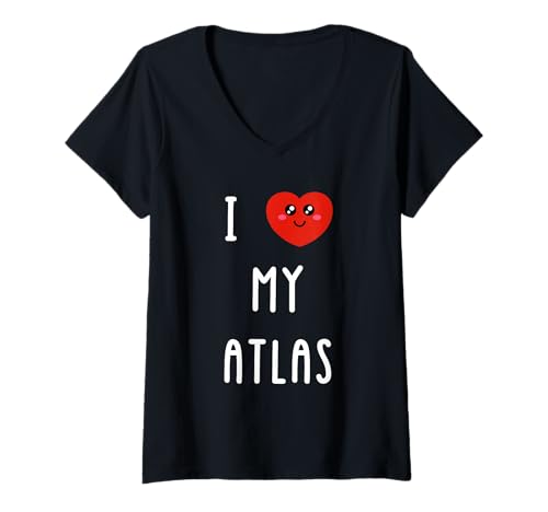 Damen Ich Liebe Atlas Name Lustig T-Shirt mit V-Ausschnitt Damen Ich Liebe Atlas Name Lustig T-Shirt mit V-Ausschnitt von I Love My Atlas Name Funny Birthday