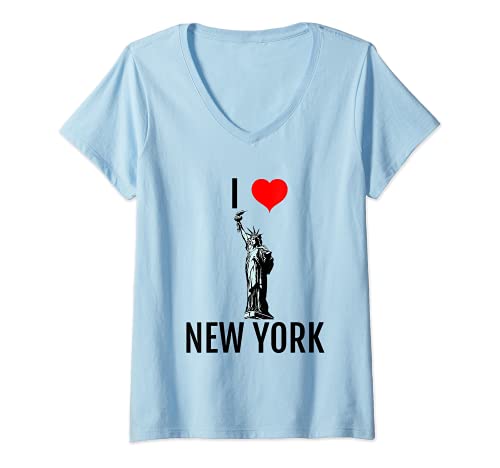 Damen I Love NY Freiheitsstatue Proud New Yorker Souvenir Geschenk T-Shirt mit V-Ausschnitt Damen I Love NY Freiheitsstatue Proud New Yorker Souvenir Geschenk T-Shirt mit V-Ausschnitt von I Love NY T shirt with Statue of Liberty