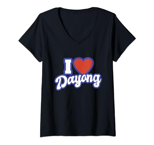 Damen Ich liebe Dayong T-Shirt mit V-Ausschnitt von I Love Names