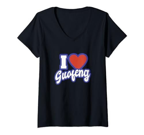 Damen Ich liebe Guofeng T-Shirt mit V-Ausschnitt von I Love Names