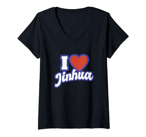 Damen Ich liebe Jinhua T-Shirt mit V-Ausschnitt von I Love Names