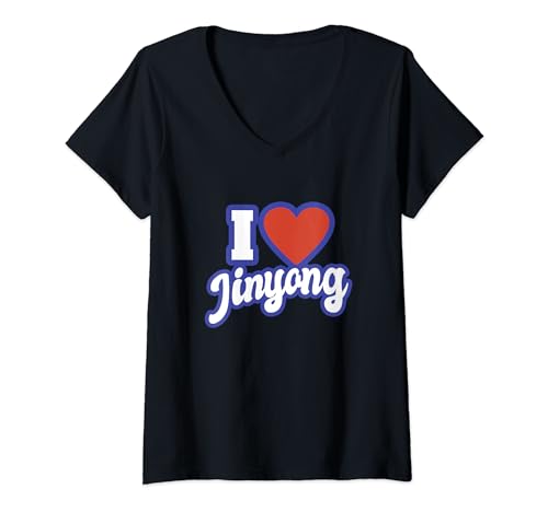 Damen Ich liebe Jinyong T-Shirt mit V-Ausschnitt von I Love Names