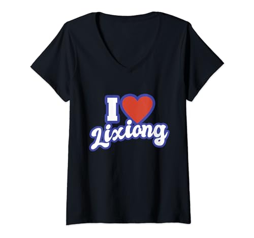 Damen Ich liebe Lixiong T-Shirt mit V-Ausschnitt von I Love Names