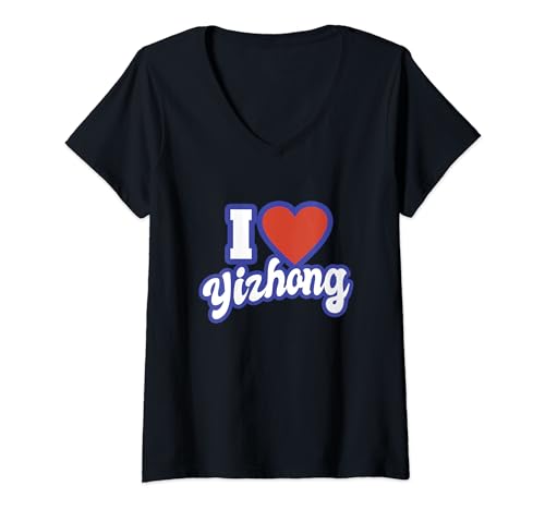 Damen Ich liebe Yizhong T-Shirt mit V-Ausschnitt von I Love Names