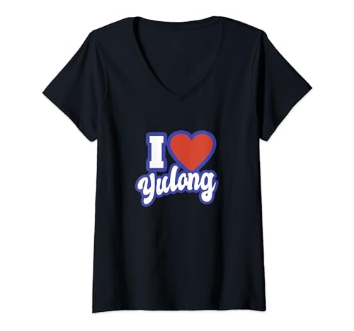 Damen Ich liebe Yulong T-Shirt mit V-Ausschnitt von I Love Names