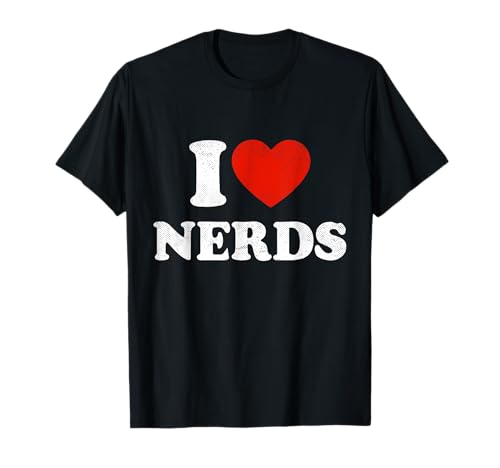 Damen Outfit I Love Nerds Distressed I Heart Nerds T-Shirt von I Love Nerds Gift Women Nerd Tee Girls