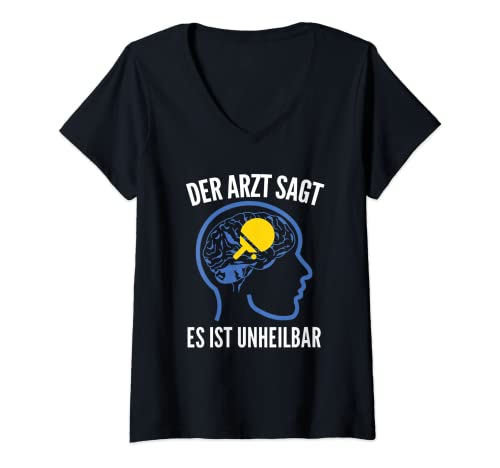Damen Lustiges Tischtennis Humor Shirt Sport Herren Damen Jungen Mädchen T-Shirt mit V-Ausschnitt von I Love Ping Pong Funny Outfits and Apparel