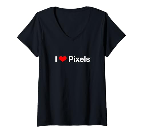 Damen Ich Liebe Pixel T-Shirt mit V-Ausschnitt Damen Ich Liebe Pixel T-Shirt mit V-Ausschnitt von I Love Pixels