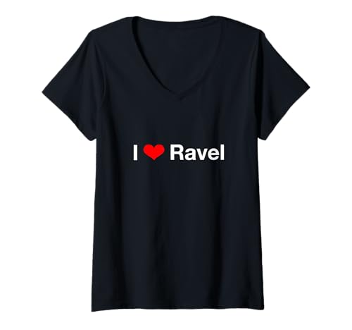 Damen Ich Liebe Ravel T-Shirt mit V-Ausschnitt Damen Ich Liebe Ravel T-Shirt mit V-Ausschnitt von I Love Ravel