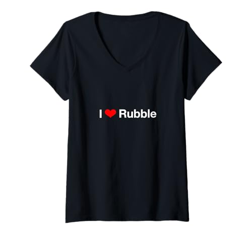 Damen Ich Liebe Trümmer T-Shirt mit V-Ausschnitt Damen Ich Liebe Trümmer T-Shirt mit V-Ausschnitt von I Love Rubble