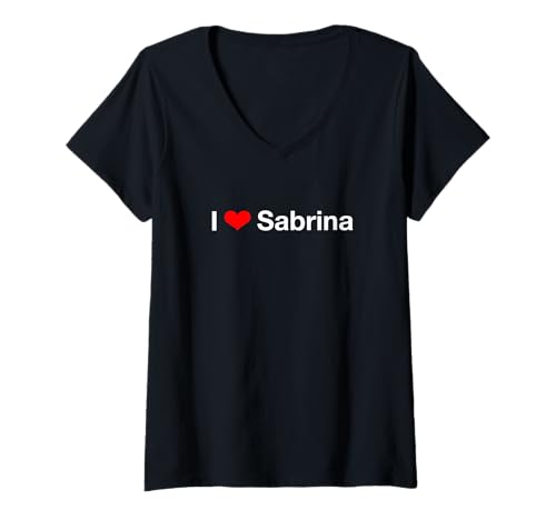 Damen Ich Liebe Sabrina T-Shirt mit V-Ausschnitt Damen Ich Liebe Sabrina T-Shirt mit V-Ausschnitt von I Love Sabrina