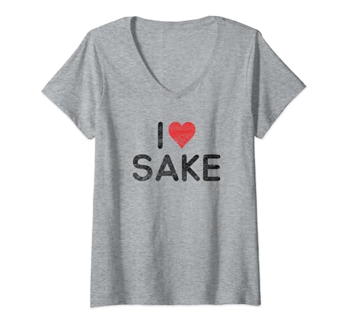 Damen Ich liebe Sake T-Shirt mit V-Ausschnitt Damen Ich liebe Sake T-Shirt mit V-Ausschnitt von I Love Sake Designs