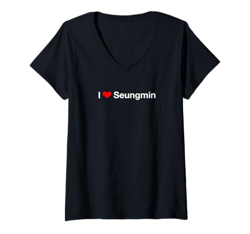 Damen Ich Liebe Seungmin T-Shirt mit V-Ausschnitt von I Love Seungmin