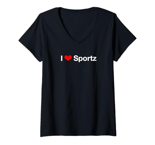 Damen Ich Liebe Sport T-Shirt mit V-Ausschnitt Damen Ich Liebe Sport T-Shirt mit V-Ausschnitt von I Love Sportz