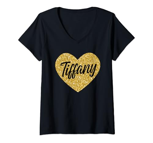Damen "I Love Tiffany", süßes Tiffany-Herz für Männer, Frauen, Jungen, Mädchen T-Shirt mit V-Ausschnitt von I Love Tiffany Apparel Co