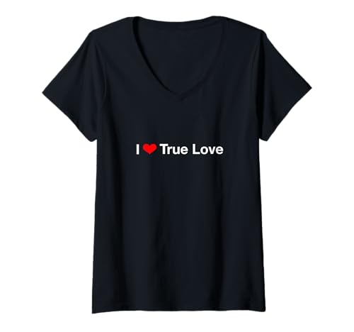 Damen Ich Liebe Wahre Liebe T-Shirt mit V-Ausschnitt Damen Ich Liebe Wahre Liebe T-Shirt mit V-Ausschnitt von I Love True Love