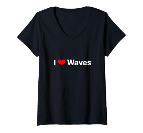 Damen Ich Liebe Wellen T-Shirt mit V-Ausschnitt Damen Ich Liebe Wellen T-Shirt mit V-Ausschnitt von I Love Waves