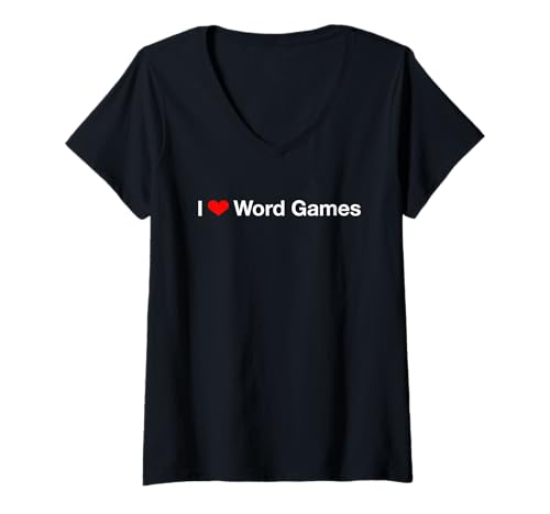 Damen I Heart Wortspiele T-Shirt mit V-Ausschnitt Damen I Heart Wortspiele T-Shirt mit V-Ausschnitt von I Love Word Games