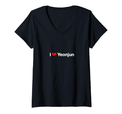 Damen Ich Liebe Yeonjun T-Shirt mit V-Ausschnitt Damen Ich Liebe Yeonjun T-Shirt mit V-Ausschnitt von I Love Yeonjun