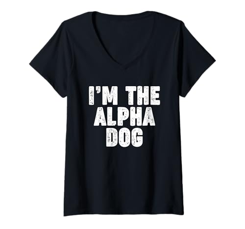 Damen I'm The Alpha Dog T-Shirt mit V-Ausschnitt Damen I'm The Alpha Dog T-Shirt mit V-Ausschnitt von I'M THE ALPHA DOG