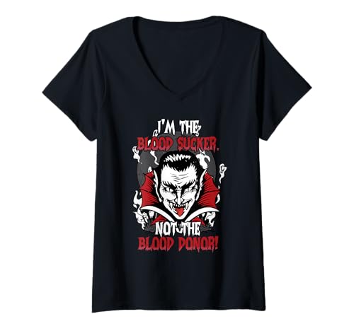 Damen Ich Bin der Blutsauger, Nicht der Blutspendervampir Halloween T-Shirt mit V-Ausschnitt Damen Ich Bin der Blutsauger, Nicht der Blutspendervampir Halloween T-Shirt mit V-Ausschnitt von I M The Blood Sucker Not The Blood Donor