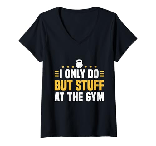 Damen I Only Do Butt Stuff At The Gym Funny Fitness T-Shirt mit V-Ausschnitt Damen I Only Do Butt Stuff At The Gym Funny Fitness T-Shirt mit V-Ausschnitt von I Only Do Butt Stuff At The Gym Funny Workout