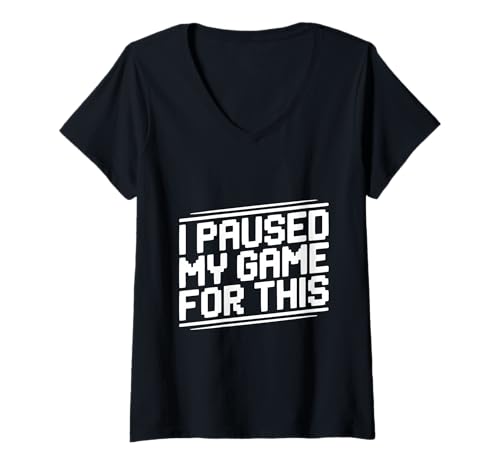Damen Ich Habe Mein Spiel für diesen lustigen Spieler pausiert T-Shirt mit V-Ausschnitt Damen Ich Habe Mein Spiel für diesen lustigen Spieler pausiert T-Shirt mit V-Ausschnitt von I Paused My Game For This Funny Gamer