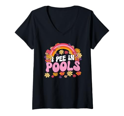 Damen I Pee In Pools Funny Graphic T-Shirt mit V-Ausschnitt von I Pee In Pools Funny Graphic
