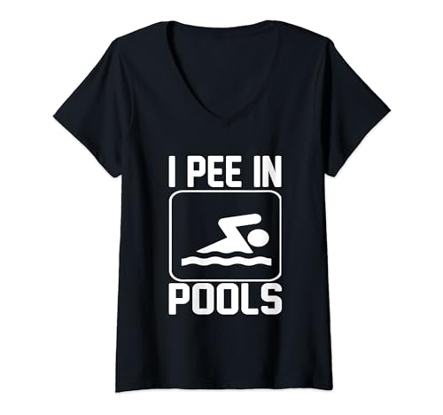 Damen I Pee In Pools - Lustig T-Shirt mit V-Ausschnitt von I Pee In Pools