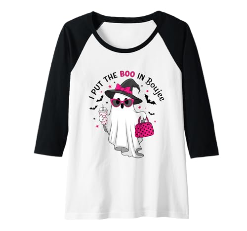 Damen I Put The Boo in Boujee Raglan Damen I Put The Boo in Boujee Raglan von I Put The Boo in Boujee Funny Saying Halloween