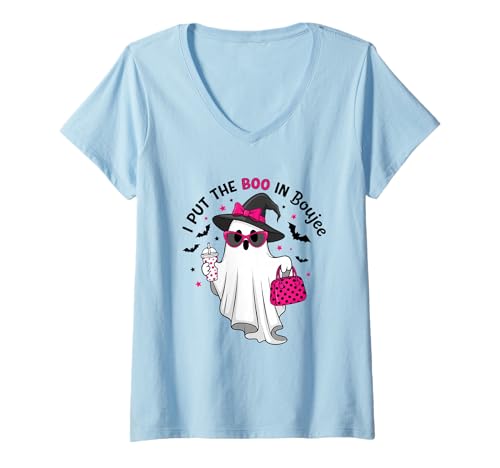 Damen I Put The Boo in Boujee T-Shirt mit V-Ausschnitt Damen I Put The Boo in Boujee T-Shirt mit V-Ausschnitt von I Put The Boo in Boujee Funny Saying Halloween