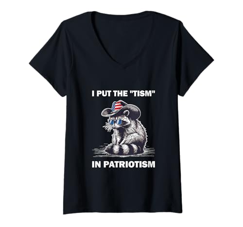 Damen I Put The Tism in Patriotismus T-Shirt mit V-Ausschnitt Damen I Put The Tism in Patriotismus T-Shirt mit V-Ausschnitt von I Put The Tism in Patriotism USA