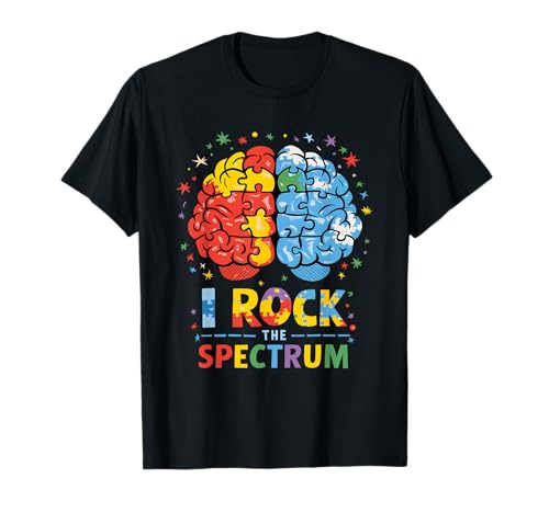 Autism Brain I Rock The Spectrum Autismus-Bewusstsein für Jungen und Mädchen T-Shirt von I Rock The Spectrum Autism Warriors Kids Family