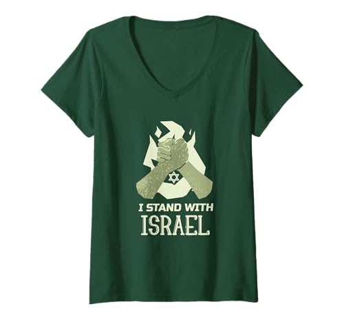 Damen Jewish Shirts Support Israel Stand with Israel T-Shirt Israel T-Shirt mit V-Ausschnitt Damen Jewish Shirts Support Israel Stand with Israel T-Shirt Israel T-Shirt mit V-Ausschnitt von I Stand with Israel Support Israel Jewish Gifts