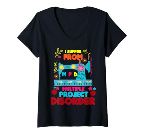 Damen Lustiges Geschenk I Suffer from MPD Multiple Project Disorder T-Shirt mit V-Ausschnitt von I Suffer From MPD Multiple Project Disorder