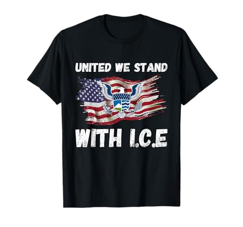 United We Stand with Ice Lustiger Vintage-Stil für Herren und Damen T-Shirt United We Stand with Ice Lustiger Vintage-Stil für Herren und Damen T-Shirt von I Support ICE Funny Apparel Co.