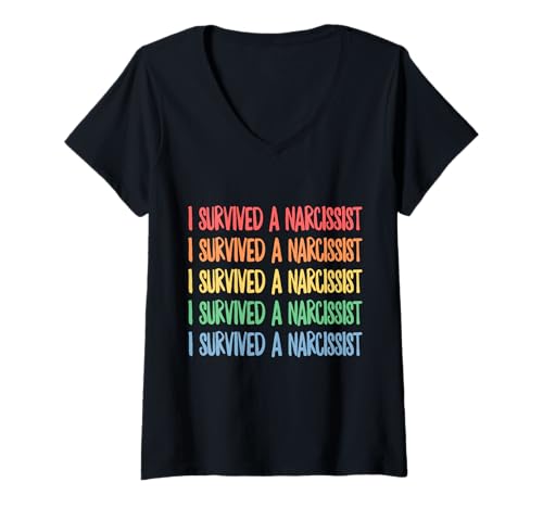 Damen Ich habe eine narzisstische feministische Scheidung überlebt T-Shirt mit V-Ausschnitt von I Survived A Narcissist Feminist Divorce Outfit