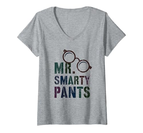 Damen Sarcastic Little MR Smart Pants Educational University Phd T-Shirt mit V-Ausschnitt Damen Sarcastic Little MR Smart Pants Educational University Phd T-Shirt mit V-Ausschnitt von I Teach Grad Kids Doctorate Meme Squad