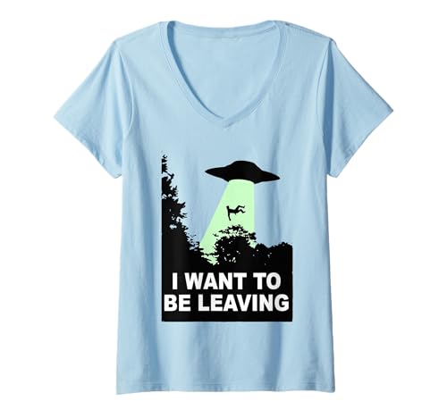 Damen Ich Will gehen Lustig T-Shirt mit V-Ausschnitt Damen Ich Will gehen Lustig T-Shirt mit V-Ausschnitt von I Want To Be Leaving