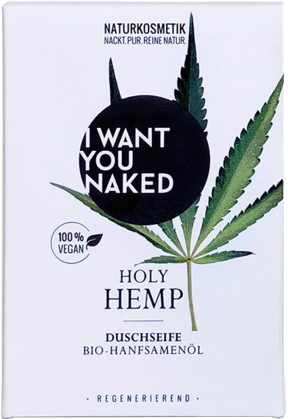 I Want You Naked Holy Hemp Duschseife Bio-Hanfsamenöl 100 g von I Want You Naked