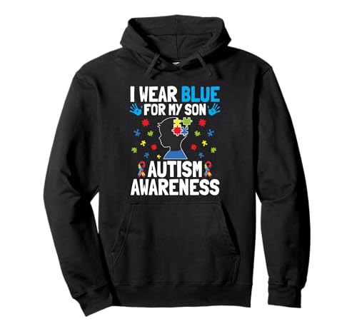 „I Wear Blue For My Son Autism Awareness Month“ für Männer und Frauen Pullover Hoodie von I Wear Blue For My Son Autism Awareness Apparel Mj