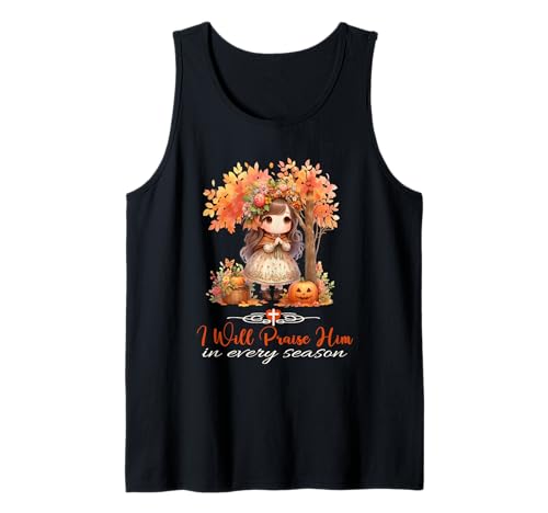 I Will Loise Him In Every Season Fall Christian Girl Tank Top von I Will Praise Him Christian Girl Sapphire Star